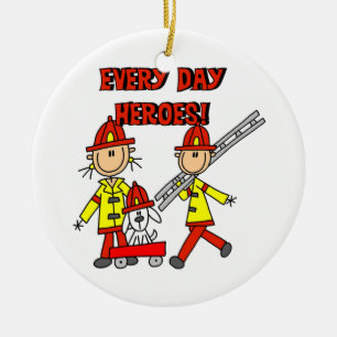 Varenda dag Heroes Firefighters T-shirts och Gifts Julgransprydnad Keramik