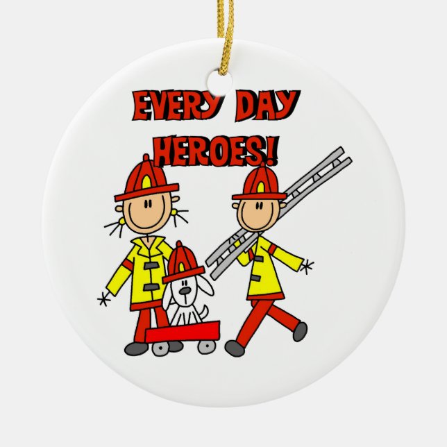 Varenda dag Heroes Firefighters T-shirts och Gifts Julgransprydnad Keramik (Framsidan)