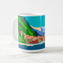 Varenna Sjö Como Italien Illustration Travel