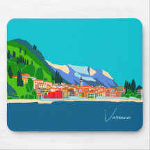 Varenna Sjö Como Italien Illustration Travel