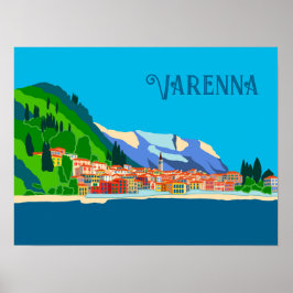 Varenna Sjö Como Italien Vintage resor Poster