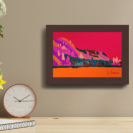 Varenna vid Night Sjö Como Italien Illustration Poster