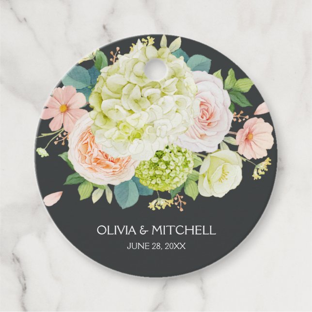 Vårens akvarellblommor gåvor etiketter (Framsida)