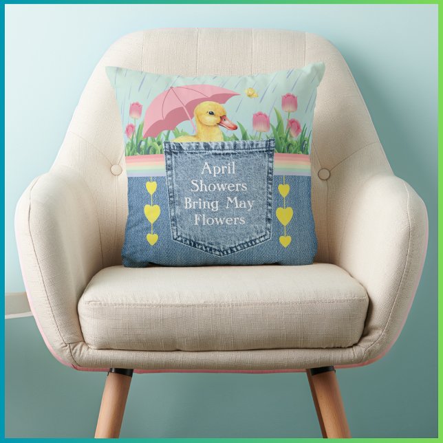 Vårens ankor dekorativa kastkudde kudde (Spring Duckling Decorative Pillow)