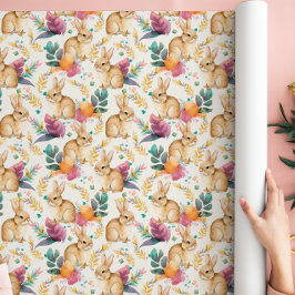 Vårens blommande kaniner i mängder  presentpapper