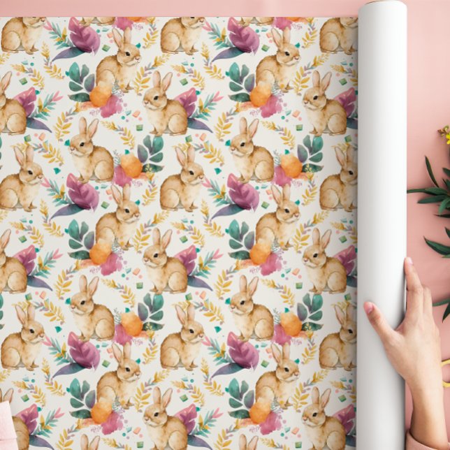 Vårens blommande kaniner i mängder  presentpapper (Skapare uppladdad)