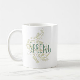 Vårens botaniska handritade blommor kaffemugg