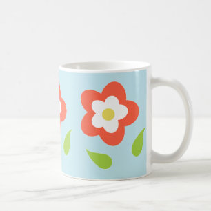 Vårens bubbelblommor (på blå) kaffemugg
