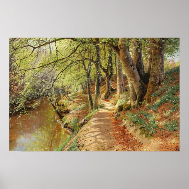 Vårens dag i skogen av Peder Mork Monsted Poster (Framsidan)