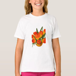 Vårens harmoni – Orange & Gula Tulpaner T Shirt