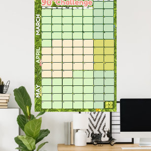 Vårens kalender för målsättning 2025 90-dagars t poster