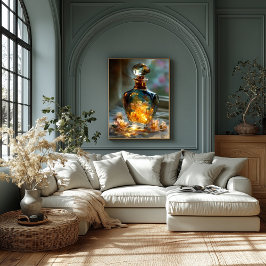 Vårens ljus i en flaska – Doftande blomperfym  Canvastryck