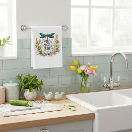 Vårens magi blomster kökshandduk