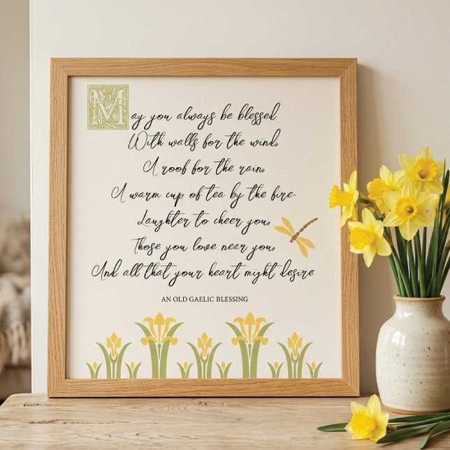 Vårens narcissblommor Gaeliska välsignelsen Poster (Skapare uppladdad)