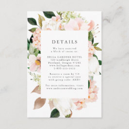 Vårens rosafärgade blommande bröllopsdetaljer tilläggskort