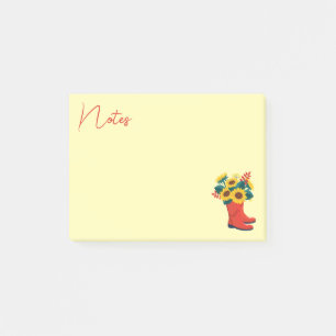 Vårens solrosor och regnstövlar post-it block