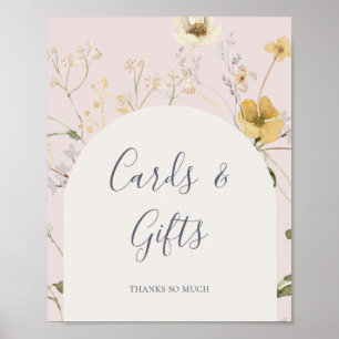 Vårens vilda blommor   Blush Kort och presenter sk Poster