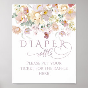Vårens vilda blommor lila flicka baby shower blöja poster