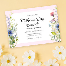 Vårens vilda blommor Mors dag Brunch Inbjudningar