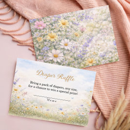 Vårens vilda blommor Pastell Blommig Blöja Lotteri Tilläggskort