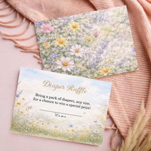 Vårens vilda blommor Pastell Blommig Blöja Lotteri Tilläggskort