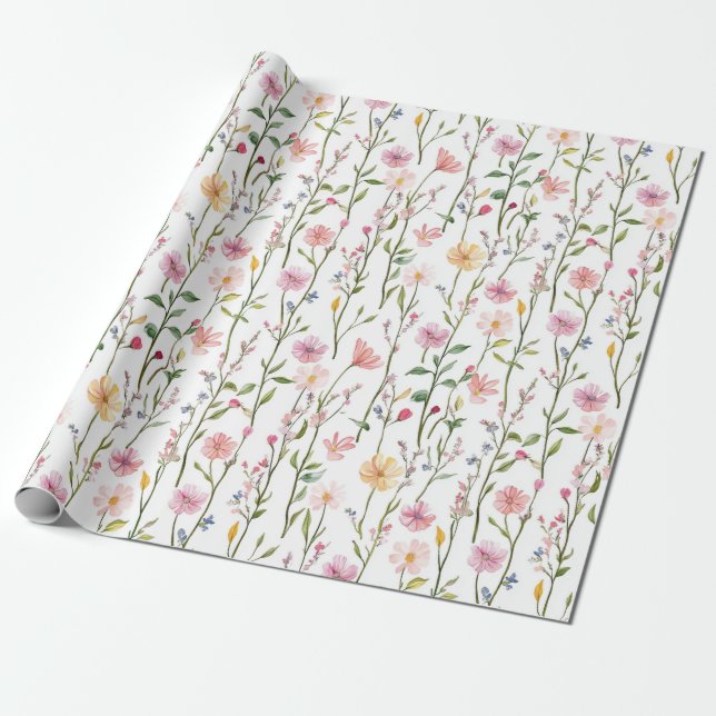 Vårens vilda blommor presentpapper för henne (Utrullad)