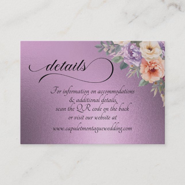 Vårens vilda blommor, QR-kod - Lavendel Tilläggskort (Framsida)