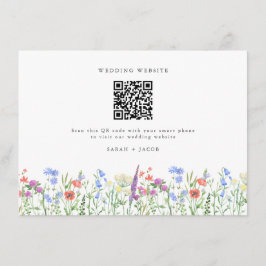 Vårens vildblomma QR-kod bröllop  Tilläggskort
