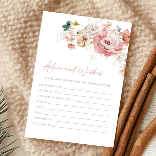 Vårens vildblomsshowerspel för råd och önskningar (Wildflower Baby Shower Game)