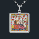 VÄRENTINENS DAGSPARKMENT I ETERNAL KÄRLEK STERLING SILVER HALSBAND<br><div class="desc">Colorful expressive antique bra art. Medieval Heraldic German miniature från 1 200 romantiska älskare i en blomsterträdgård med vit fågel, blandad med gamla bruna parchment-effekter i åldrasen.Enkel att anpassa som bröllop-ceremoni, nuptial-anslagskort, platskort, spara-till-datum, tackkort, möhippor, romantiska förlovningar, helgdagar, Alla hjärtdagar Det är din dag, eller vad som helst du vill!...</div>