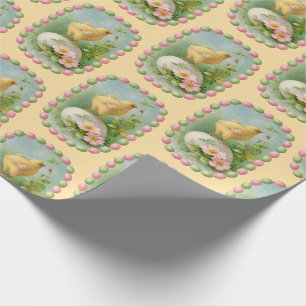 Vårfågel med pastellfärgad äggkant presentpapper