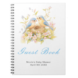 Vårfåglar Baby Shower Gästbok Anteckningsbok