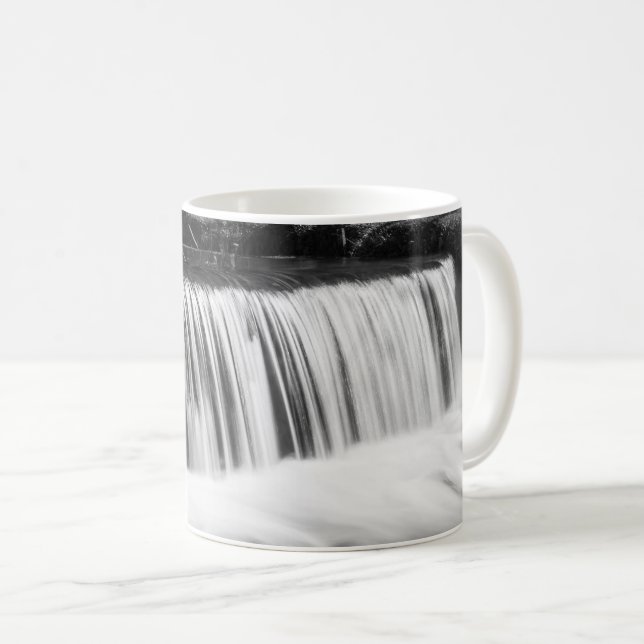 Vårfall vid Hodgson Grayscale Kaffe Mugg (Framsida höger)