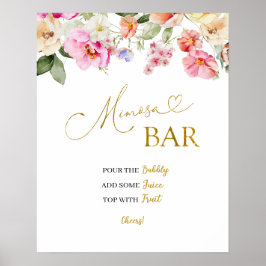 Vårfärgad blomster Mimosa-affisch Poster