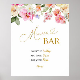 Vårfärgad blomster Mimosa-affisch Poster
