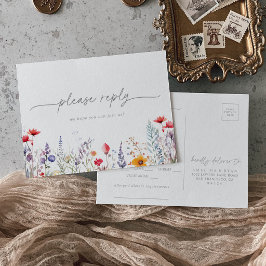 Vårfärgad Vildblomma Meny Val RSVP Postkort