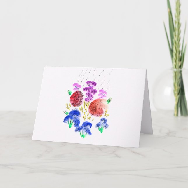 Vårfärgade blommor till mors dag helgkort (Framsida)