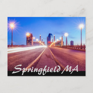 Vårfield Massachusetts skyline Vykort