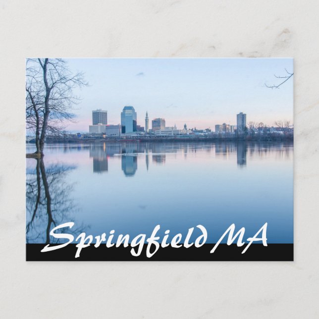 Vårfield Massachusetts skyline Vykort (Framsida)