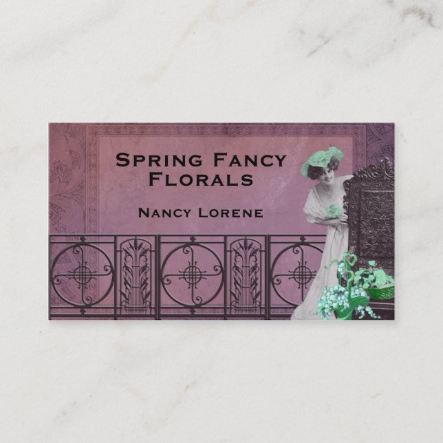 Vårfinare i ro och grönt visitkort (Framsida)