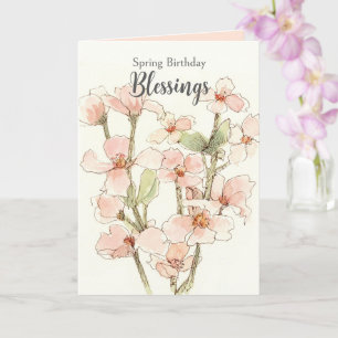 Vårfödelsedagsglädje Rosa Dogwood Blommor Kort
