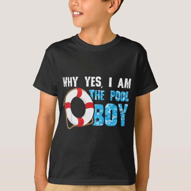 Varför är jag Bassäng Boy Funny Swimmer Swimming S T Shirt (Framsida)