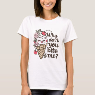Varför biter du mig inte? Rolig sommarskoj T Shirt
