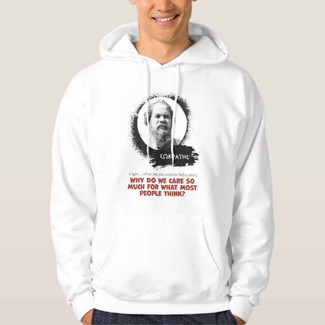 Varför bryr vi oss så mycket om vad de flesta männ hoodie (Framsida)
