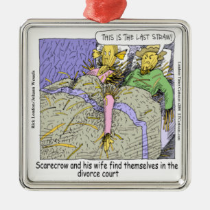 Varför Fågelskrämmor Divorce Funny Julgransprydnad Metall
