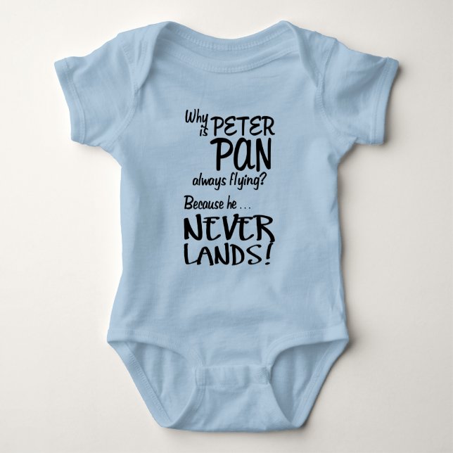 Varför flyger Peter Pan alltid? (Svart) T-shirt (Framsida)