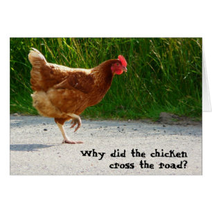Varför gick Chicken Kor på vägen? Hälsningskort