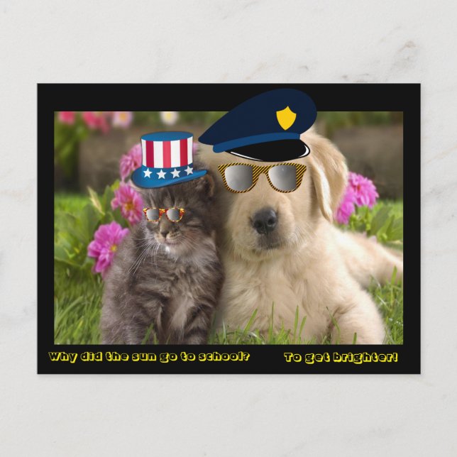 Varför gick sol till skolan? vykort (Framsida)