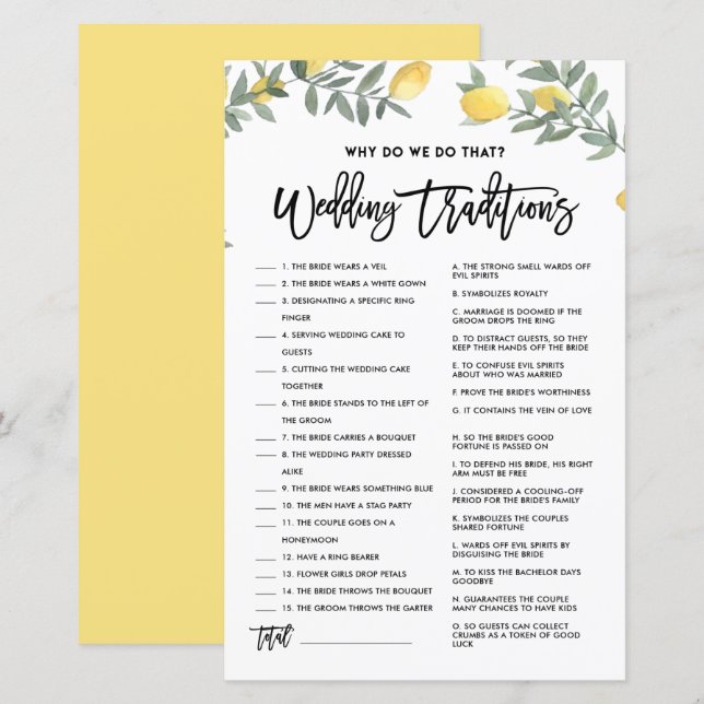 Varför gör vi så att Bröllop-traditionerna spelar? (Fram/baksida)