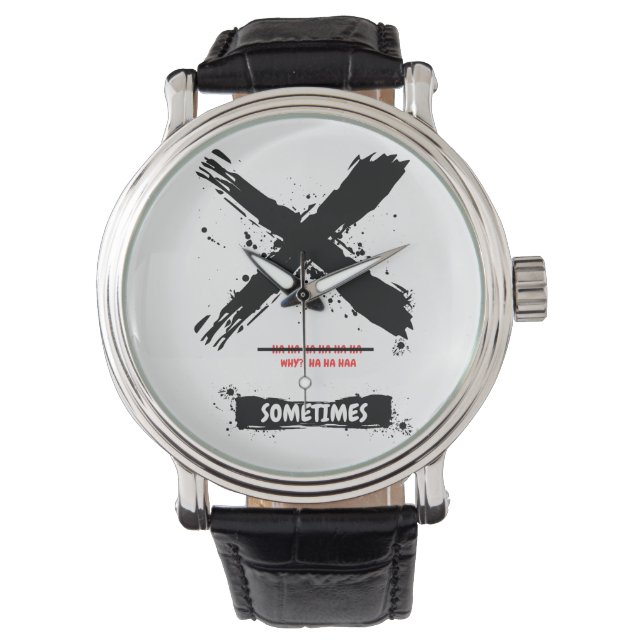 Varför? Ha Ha Ha Ha - ibland roligt Armbandsur (Framsida)